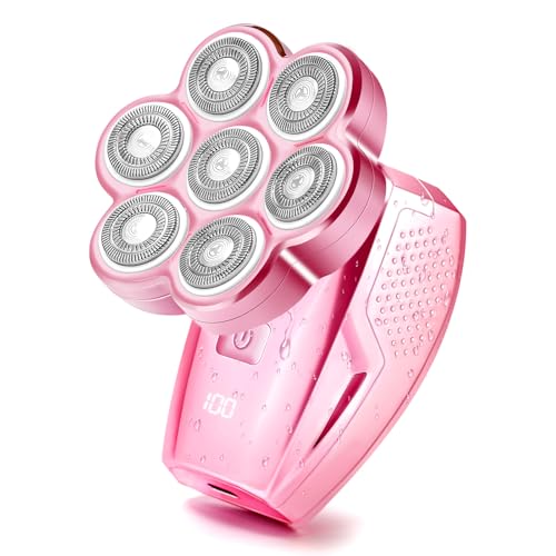 Electric Razors for Women 120min Cordless Painless Hair Remover 7D Floating Head IPX7 Waterproof for Legs Face Bikini Line