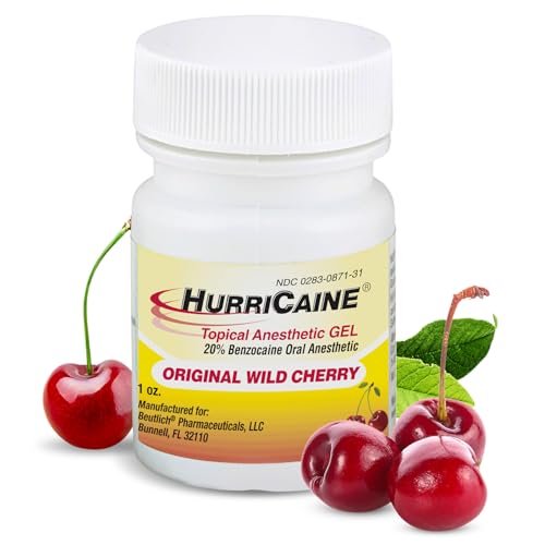 HurriCaine 20% Benzocaine Oral Pain Relief Gel - Wild Cherry 1oz