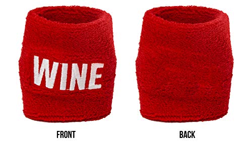 Funny Guy Mugs Wine Party Sweatband Set - 3-Piece Unisex Headband & Wristbands