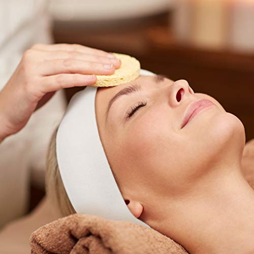Disposable Spa Headbands - Pack of 50, Non-Woven Hair & Face Coverings, Adjustable & Hygienic