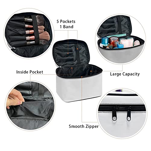 JEOCODY Leopard Print Makeup Pouch - Waterproof Travel Organizer Bag