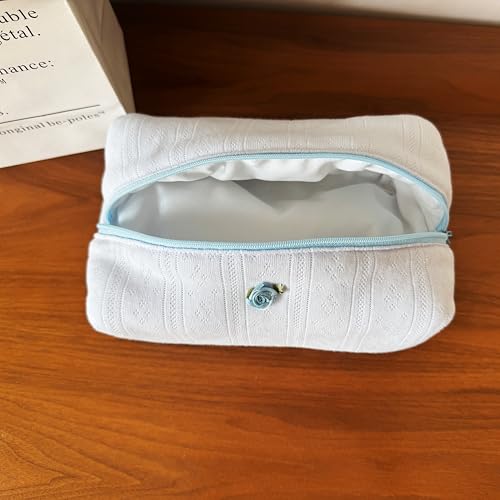 Handmade Quilted Cotton Makeup Bag for Women - Cute Cosmetic Pouch,
