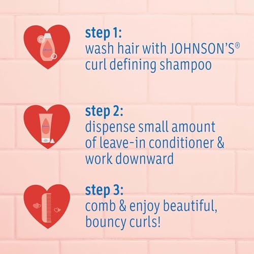 Johnson's Kids Curl-Defining Shampoo & Leave-In Conditioner Bundle - Tear-Free, Shea Butter, 13.6 fl oz + 6.8 fl oz