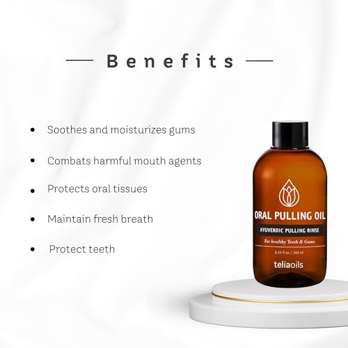 Teliaoils Coconut Oil Pulling Oil for Oral Detox & Fresh Breath 8.34 fl oz