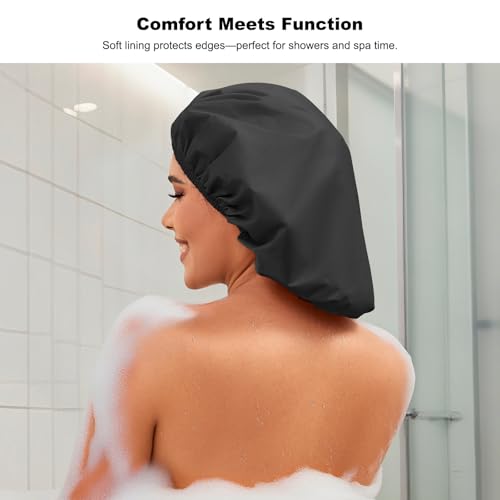 Reusable Waterproof Shower Cap for Long Hair & Braids
