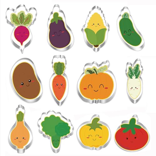 12-Piece Vegetable Shaped Cookie Cutter Set - Stainless Steel