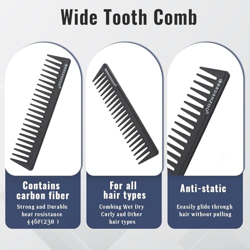 BRUSHZOO Detangler Brush Set with Spray Bottle & Wide Tooth Comb