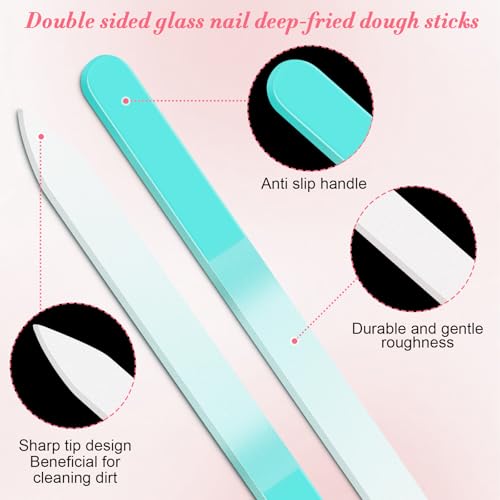 6 Pack Glass Nail Files with Case - Durable & Easy to Clean