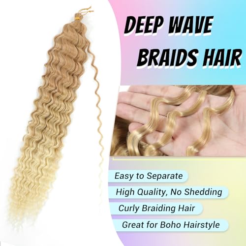 EBORAY Ocean Wave Crochet Braiding Hair - 24 Inch, 2 Packs, Synthetic Curly Extensions for Black Women
