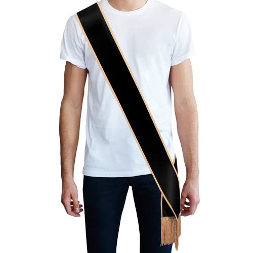 Satin Sash with Tassels for Adults - 3.9" Wide x 74.8" Long