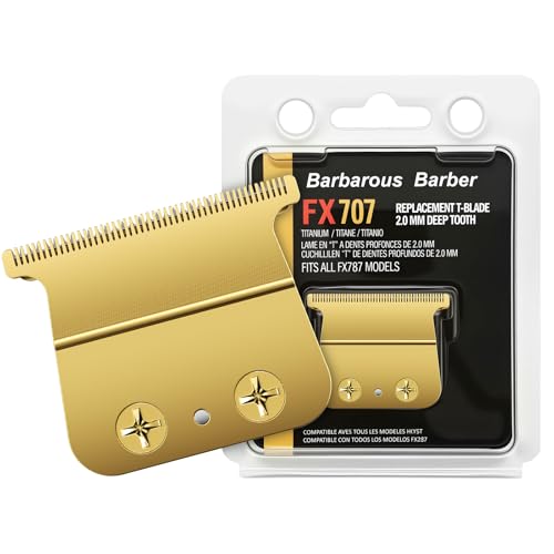 CR8GR8 Golden DLC T-Blades Replacement for BaByliss FX787, FX799, FX726, FX729 - Precision Hair Trimmer Blades