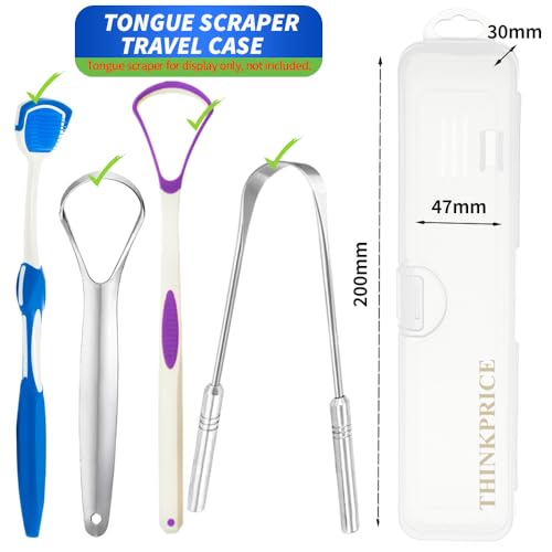 4 Pack Travel Toothbrush & Tongue Scraper Cases - Clear, Breathable, Compact