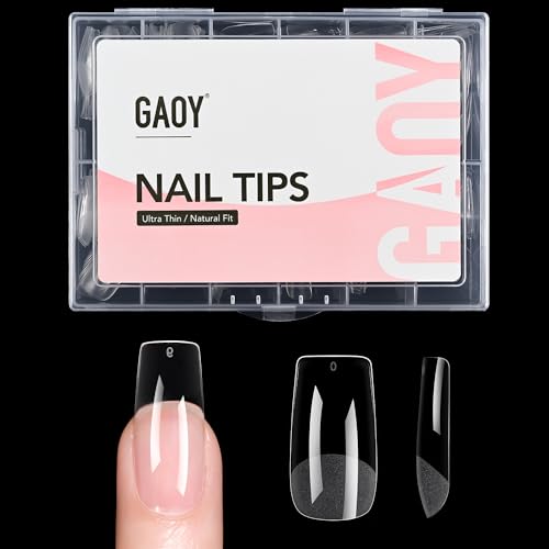 GAOY Medium Stiletto Soft Gel Nail Tips - 240Pcs, 12 Sizes