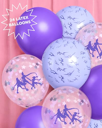 Kpop Party Balloons Set - 24 Iridescent Purple Latex Balloons