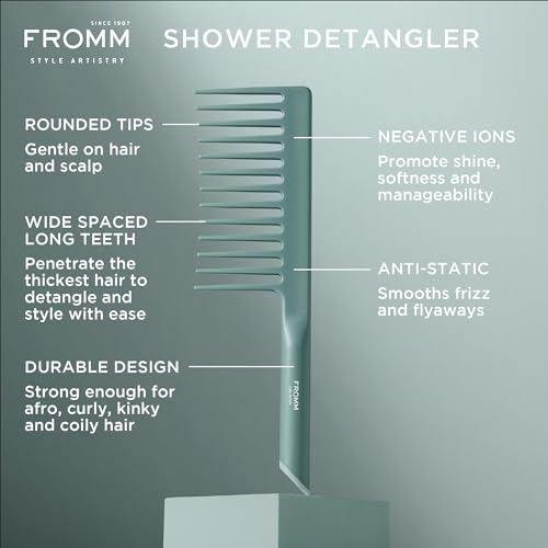 Fromm Curl Studio Shower Detangler Wide Tooth Comb for Curly Hair