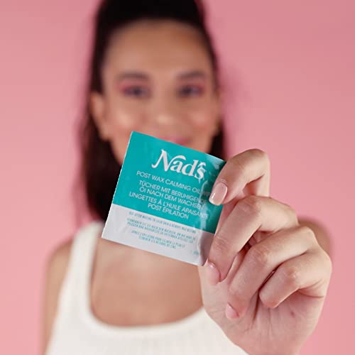 Nad's Post-Wax Calming Oil Wipes - Soothing Hair Removal Cleanser (40 Wipes)
