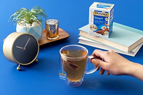 Twinings Sleep+ Herbal Tea with Melatonin, Chamomile & Vanilla - 16 Tea Bags Pack
