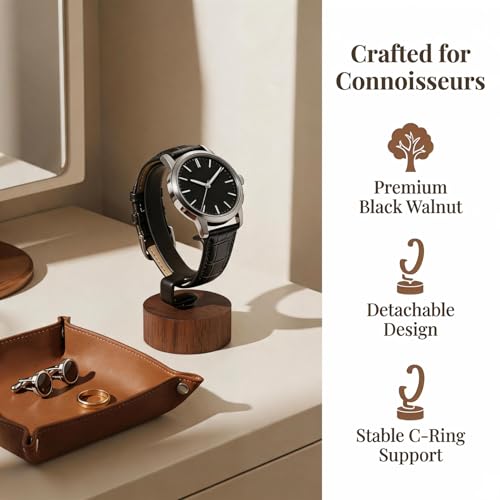 Elegant Wooden Watch Display Stand for Men & Women
