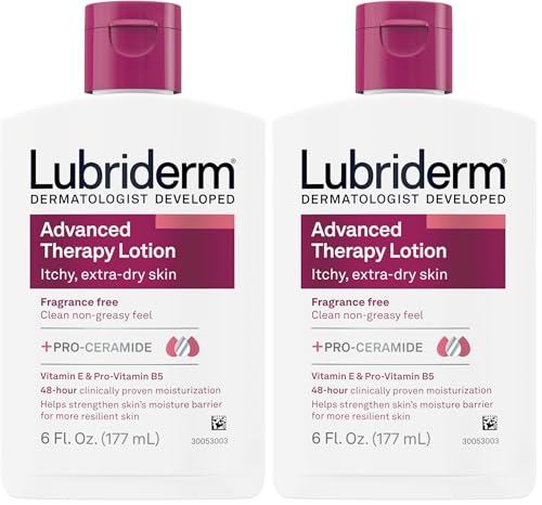 Lubriderm Advanced Therapy Fragrance-Free Lotion 6 Oz (Pack of 2) - Intense Hydration for Dry, Sensitive Skin