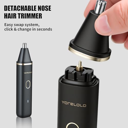 Yorelolo 2-in-1 Body Hair Trimmer & Nose Groomer, IPX7 Waterproof Shaver