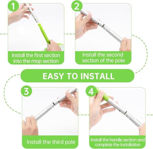 Adjustable Aluminum Mop Handle Compatible with Swiffer WetJet