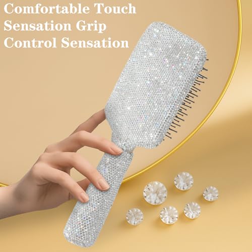 Luxury Rhinestone Detangler Hair Brush - Women’s Gift, Anti-Static, All Hair Types