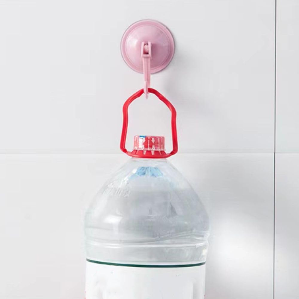Clothe Hangers Self Adhesive Portable Punch-Free Vacuum Suction Cup Hook Multifunctional Round Towel Racks (White)