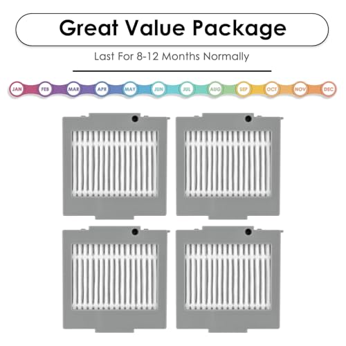 4 Pack HEPA Filters for iRobot Roomba Max 705 & Plus 504 Vac