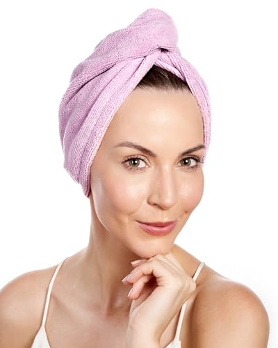Keranique Microfiber Hair Towel Wrap – Quick Dry Turban for All Hair Types (Large)