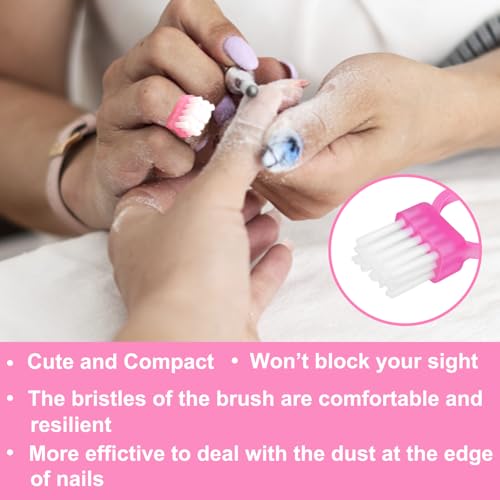 SHEERBLISS Mini Nail Brush Rings - 20pcs Adjustable Fingernail Cleaner