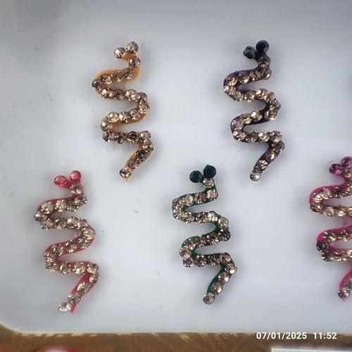 Multicolored Indian Bindi Set for Women - Bridal, Party, Traditional Face Jewels