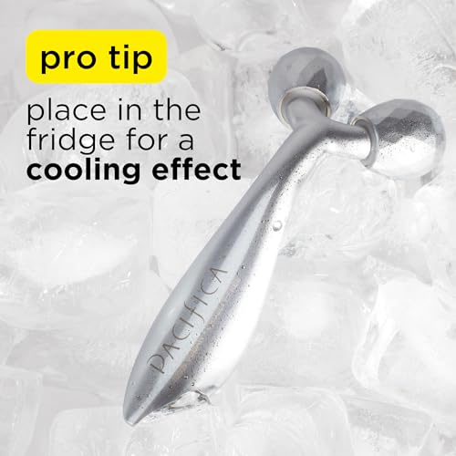 Pacifica Future Youth Stainless Steel Face Roller – Cooling Dual Gua Sha Facial Massager for Sculpting & De-Puffing – Face Roller Variation