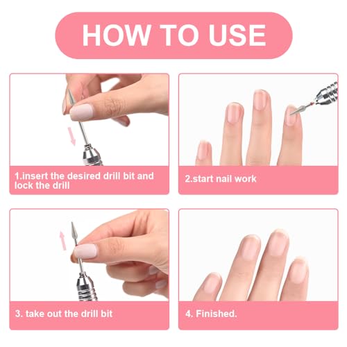 KADS 10Pcs Cone Diamond Nail Drill Bits for Cuticle Care