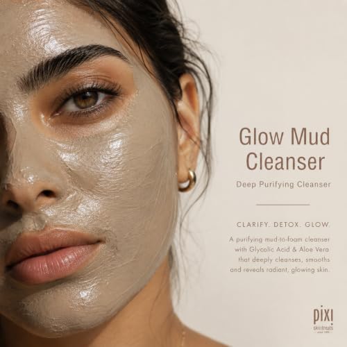 Pixi Glow Mud Cleanser with 5% Glycolic Acid - Deep Pore Exfoliating Wash