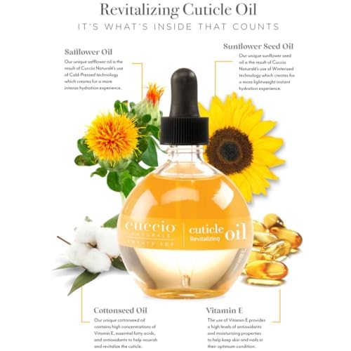 Cuccio Naturale Milk & Honey Revitalizing Cuticle Oil, Lightweight Fast-Absorbing Hydrating Nail & Cuticle Conditioner, Cold-Pressed Oils + Vitamin E, 2.30 Fl Oz