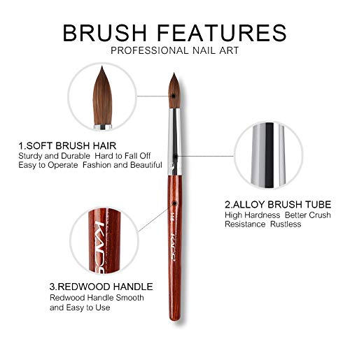 KADS 100% Kolinsky Sable Acrylic Nail Brush - Professional Size 14