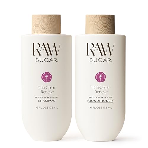 RAW SUGAR Color Protect Shampoo & Conditioner Set - Vegan, Sulfate-Free, 16oz