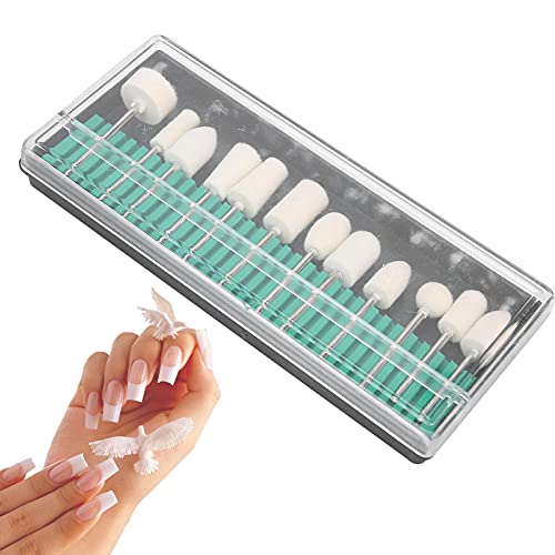 12PCS Wool Felt Nail Drill Bits Set for Polishing & Buffing - Manicure Accessories