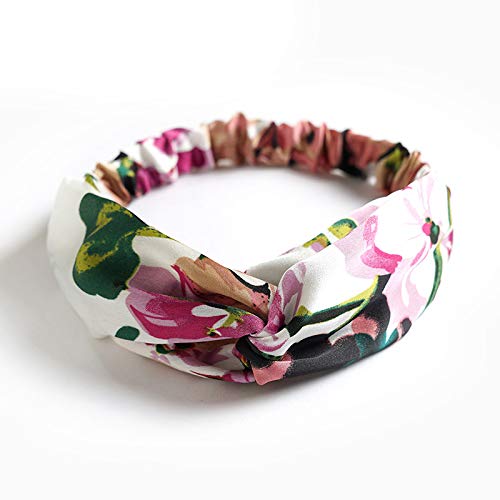 Boho Silk Satin Headbands for Women - 6 Pack Floral Hair Accessories