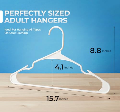 Beddora 20-Pack Plastic Hangers - Space-Saving Closet Organizer