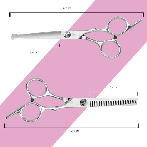 Fcysy 8pcs Kids Hair Cutting Scissors Thinning Shears Set with Safety Round Tips