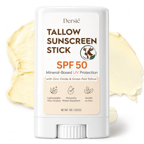 Dersie Zinc Oxide Sunscreen Stick SPF 50 with Tallow for Sensitive Skin