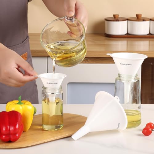 DolphinSmile Plastic Kitchen Funnel Set of 3 - Durable & Versatile