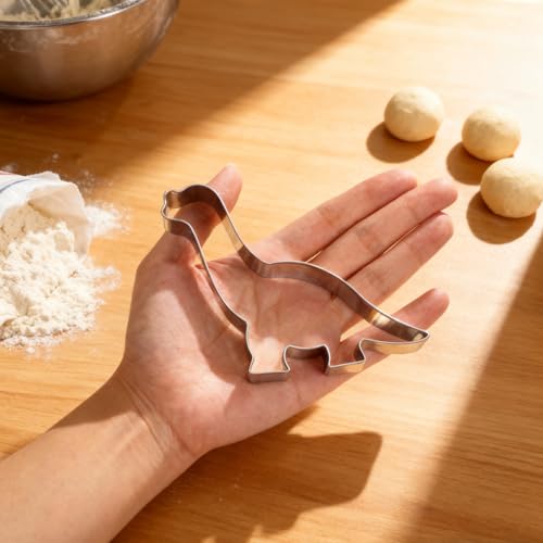Dinosaur Cookie Cutters Set - 7 Stainless Steel Shapes for Baking