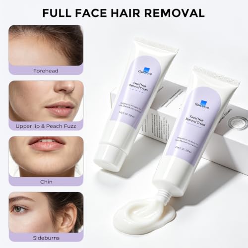 Facial Hair Removal Cream for Women - Painless & Gentle 3.38oz