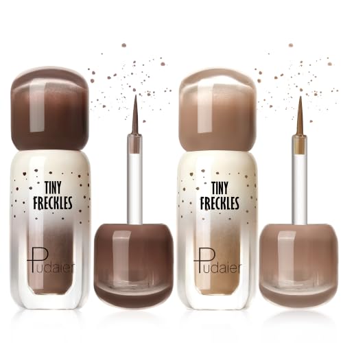 Pudaier Waterproof Faux Freckle Pen - 2 Pack Natural Sun-Kissed Makeup
