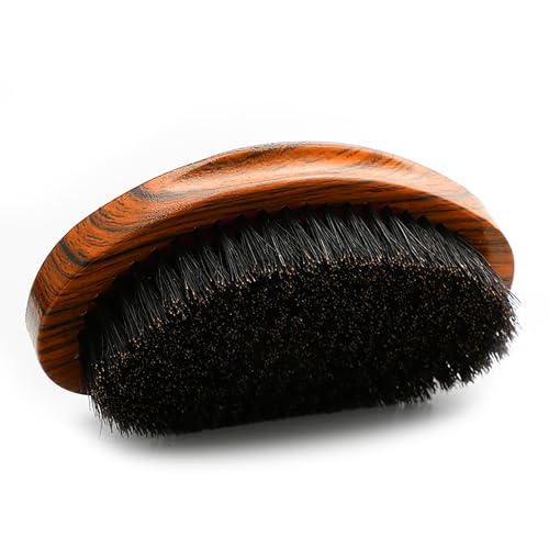 LexRory 360 Wave Brush - Medium Hard Boar Bristle Palm Brush for Men