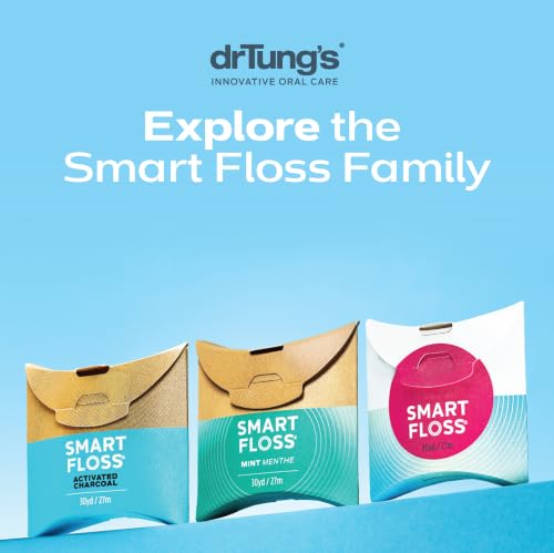DrTung's Cardamom Expanding Natural Waxed Dental Floss - Pack of 3, 90 Feet Each