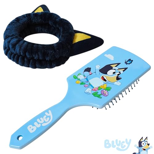 Bluey Kids Hair Brush & Spa Headband Set for Girls - Detangling & Styling