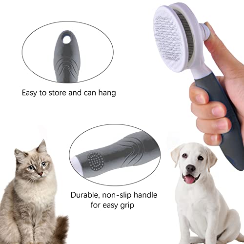 Self-Cleaning Slicker Brush for Cats and Dogs - Pet Grooming Tool